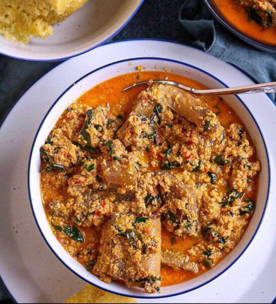 Nigerian-Style Egusi Soup with Spinach & Chicken
