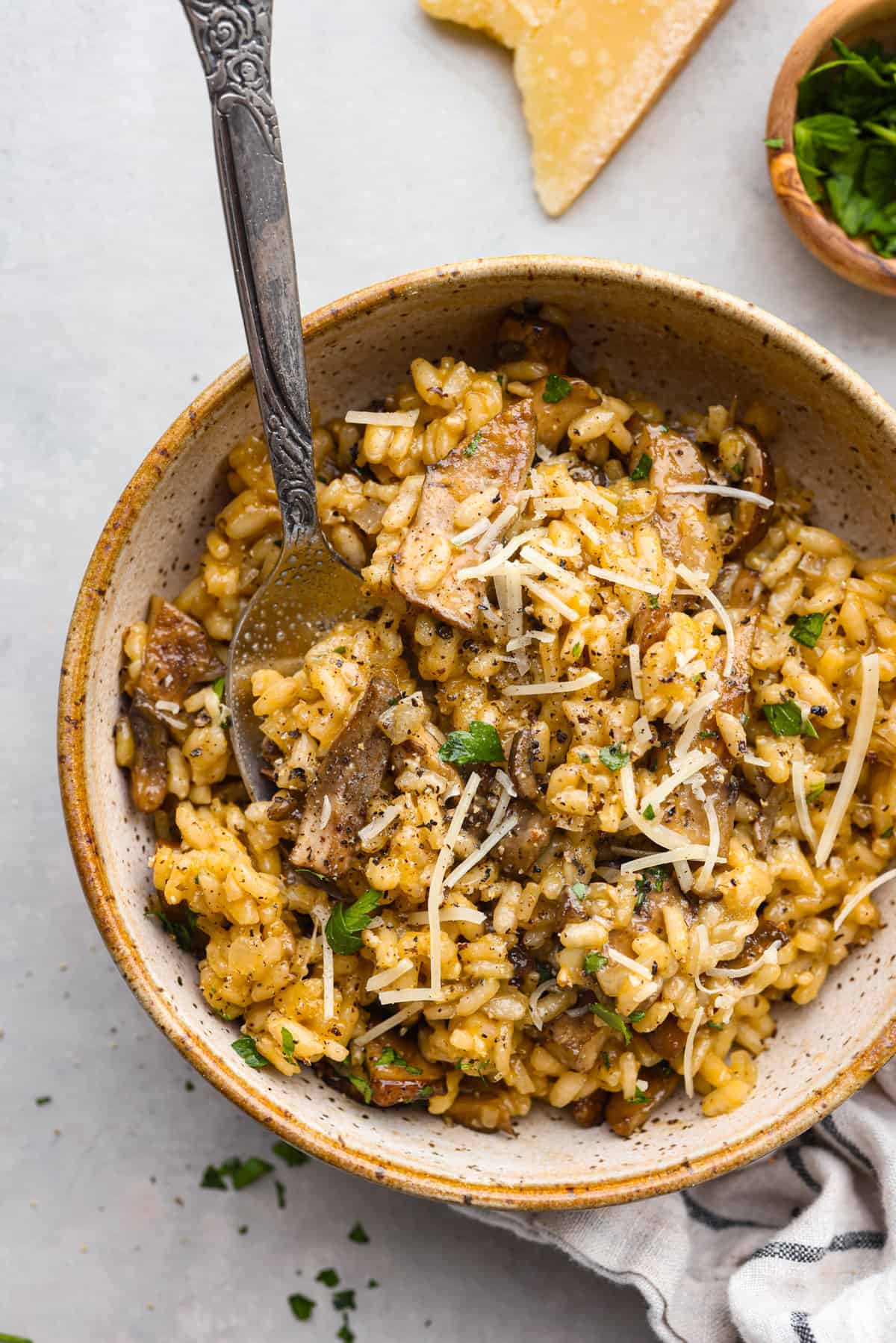 After the Transformation Creamy Mushroom Risotto