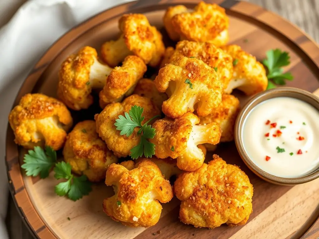 Crispy Parmesan Cauliflower Bites with Smoked Paprika