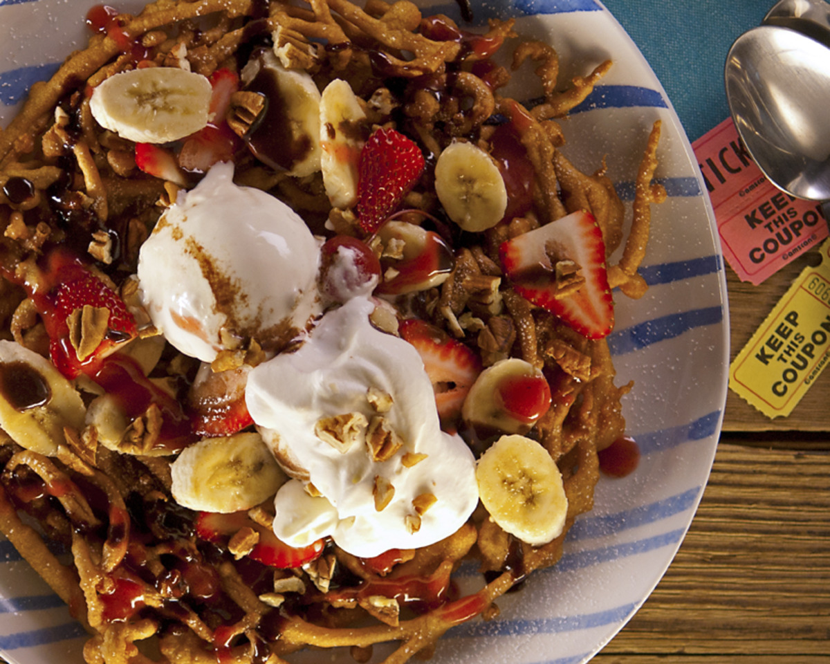Funnel Cake Banana Boats