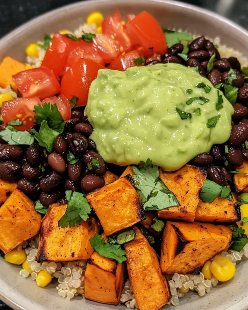 Chipotle-Spiced Sweet Potato & Black Bean Bowl with Avocado