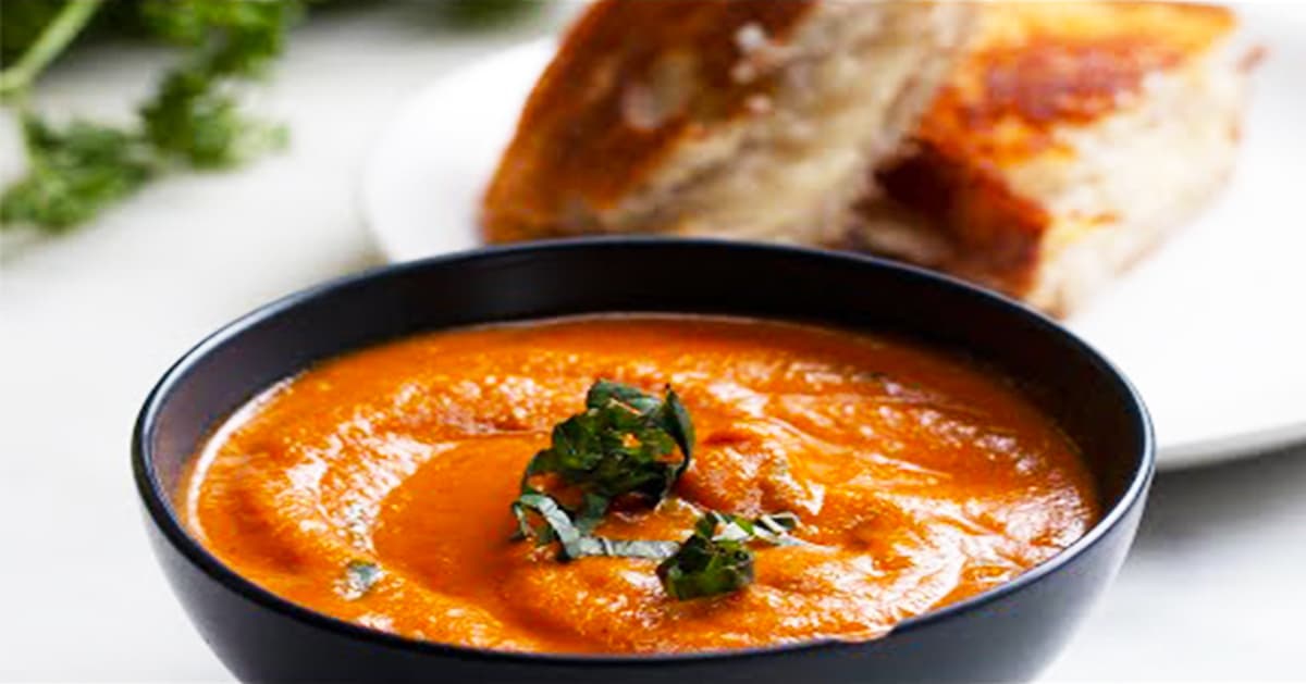 Classic Slow-Simmered Tomato Basil Soup