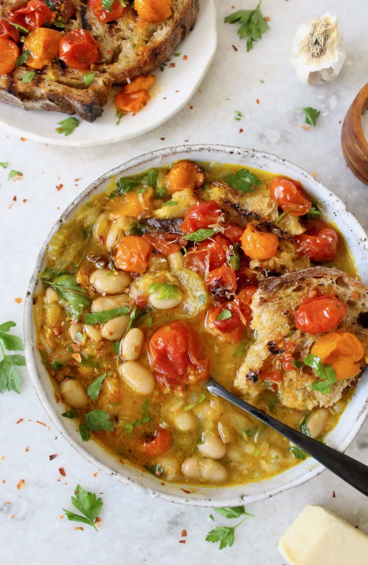 Roasted Veggie & White Bean Soup