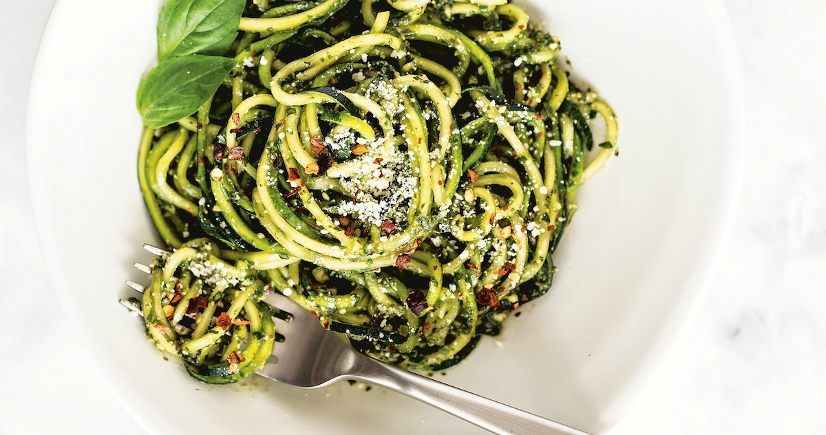 Reboot-Ready Zucchini Noodles with Herb Pesto