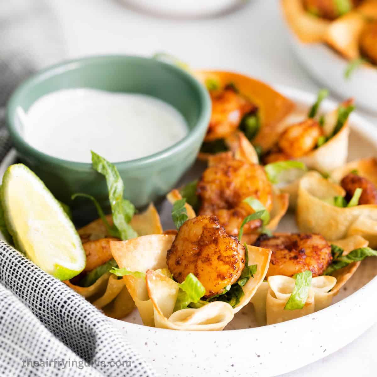 Avocado 'Taco' Bites with Lime-Cilantro Crema