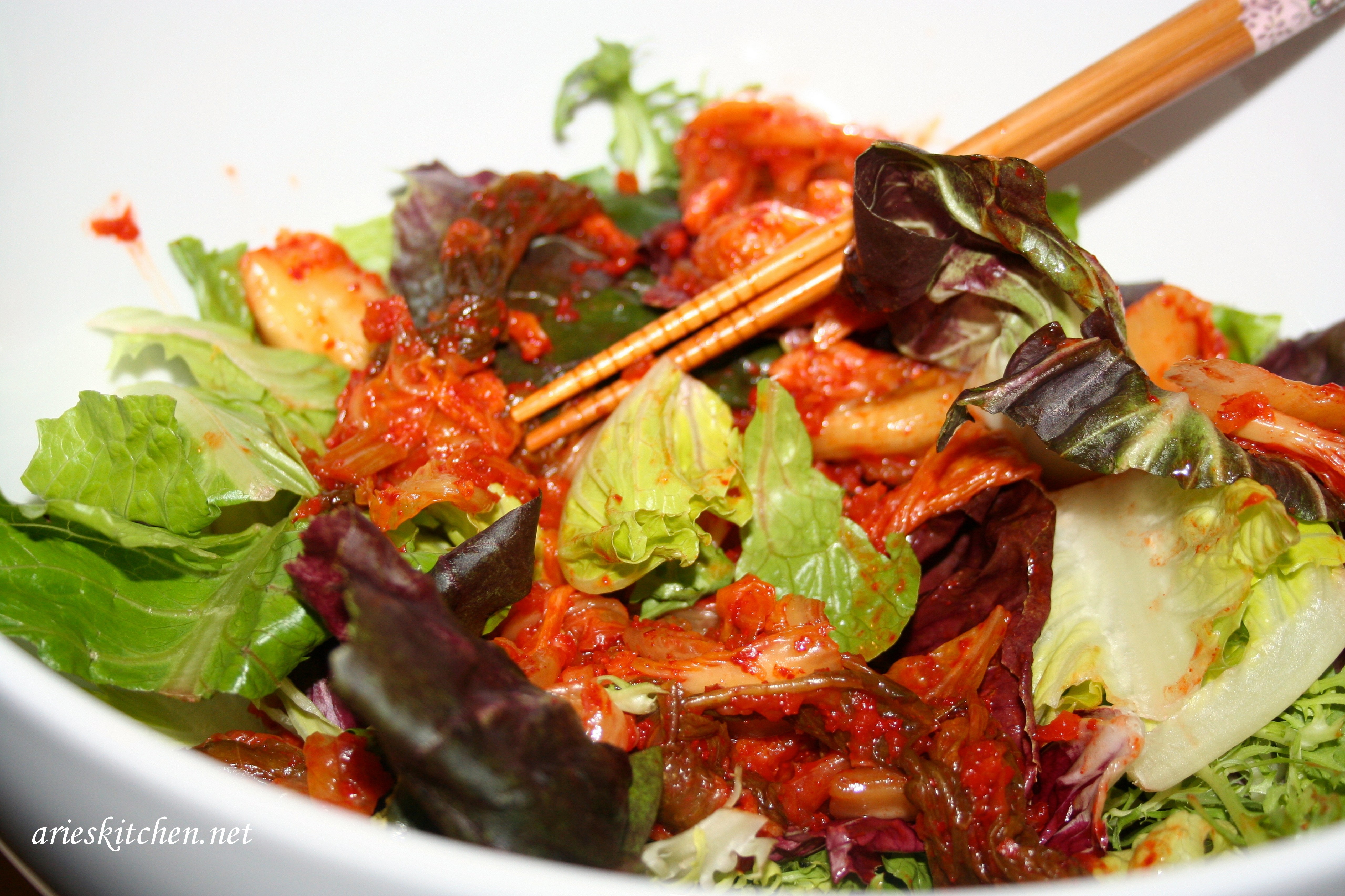 Fermented Veggie & Herb Salad with Kimchi