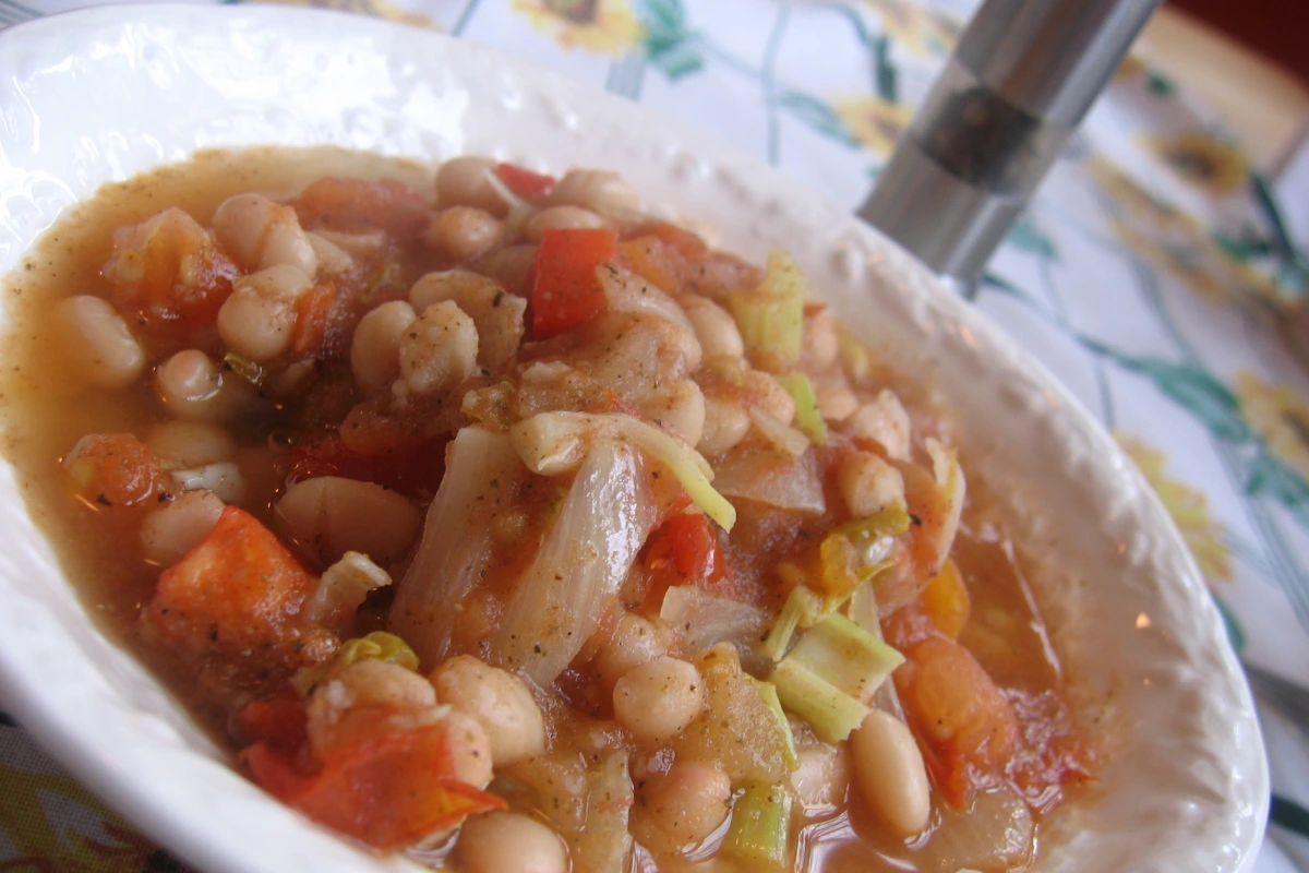 Warm White Bean & Herb Salad with Crispy Smoked Paprika Chickpeas