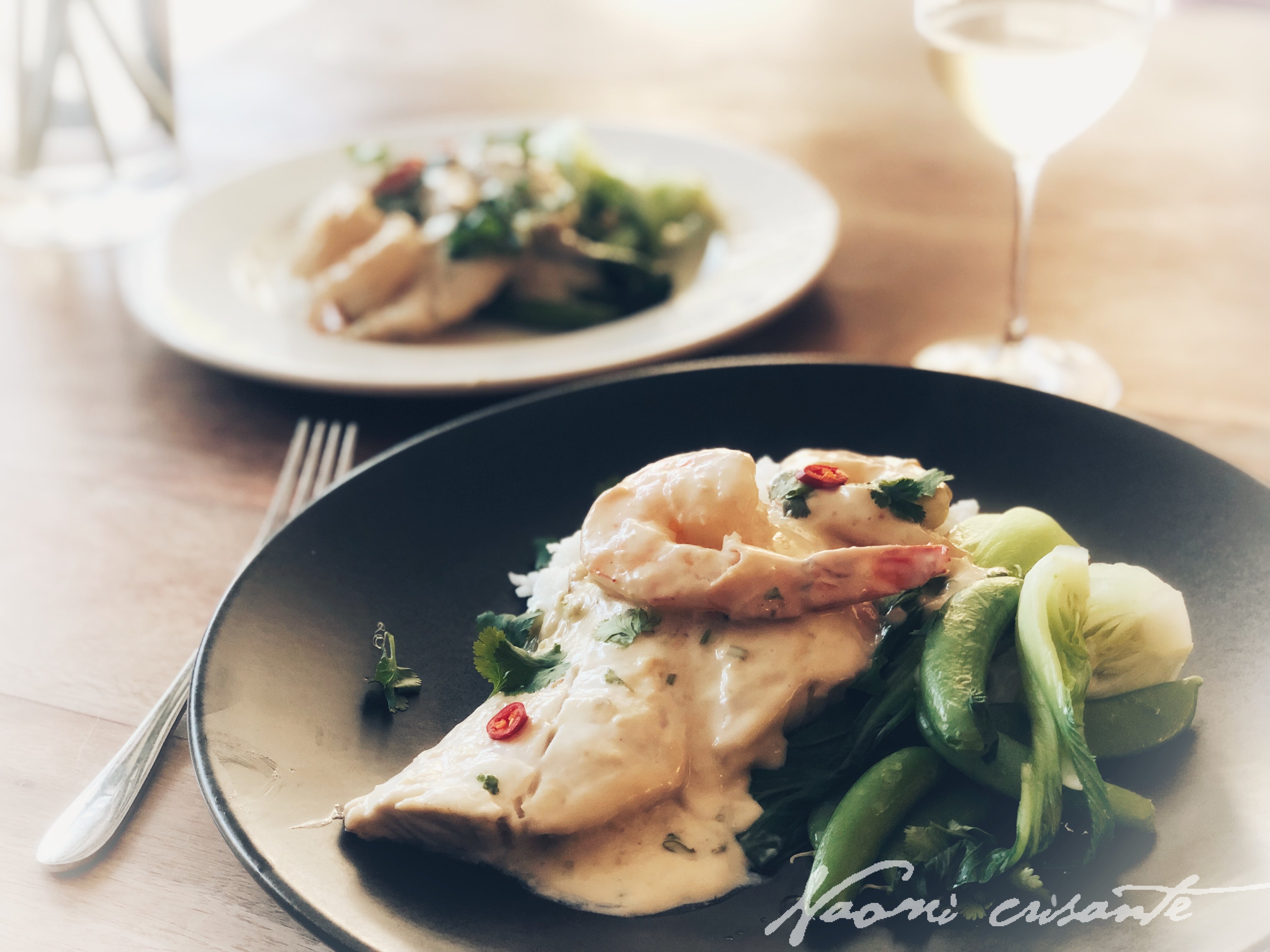 East African Coconut-Steamed Fish with Spinach & Lime