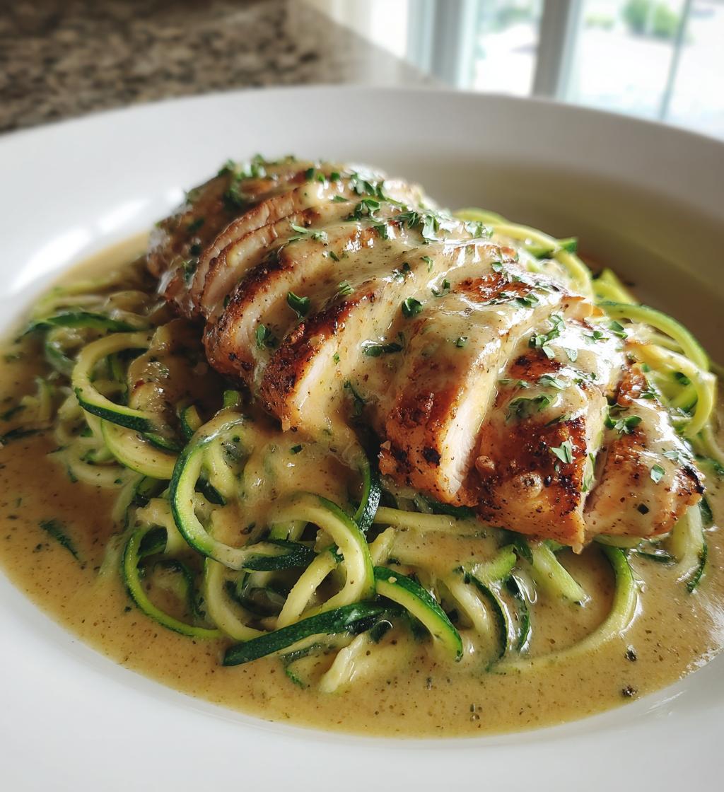 Creamy Lemon-Herb Chicken with Zucchini Noodles