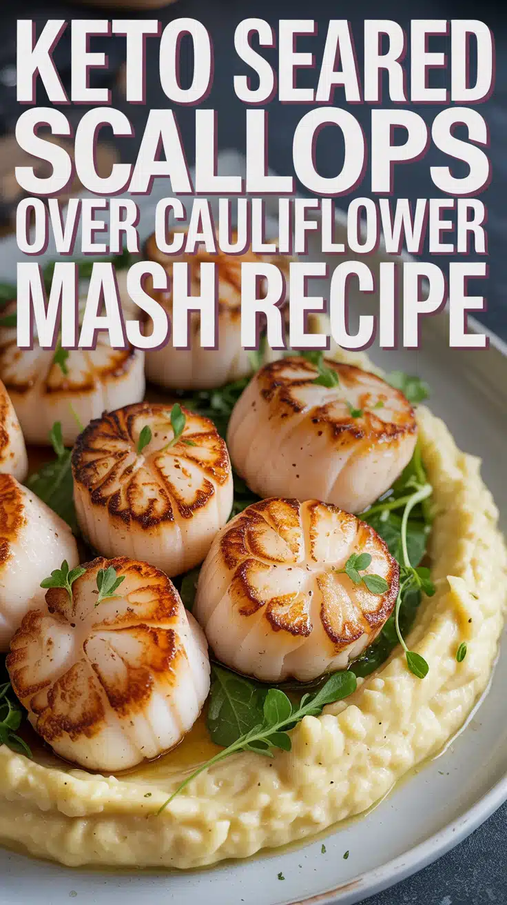 Garlic Butter Scallops with Cauliflower Mash