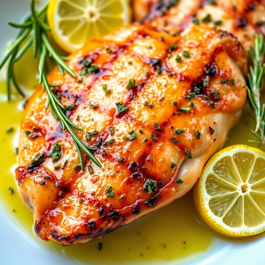 Authentic Grilled Lemon-Herb Chicken with Olives