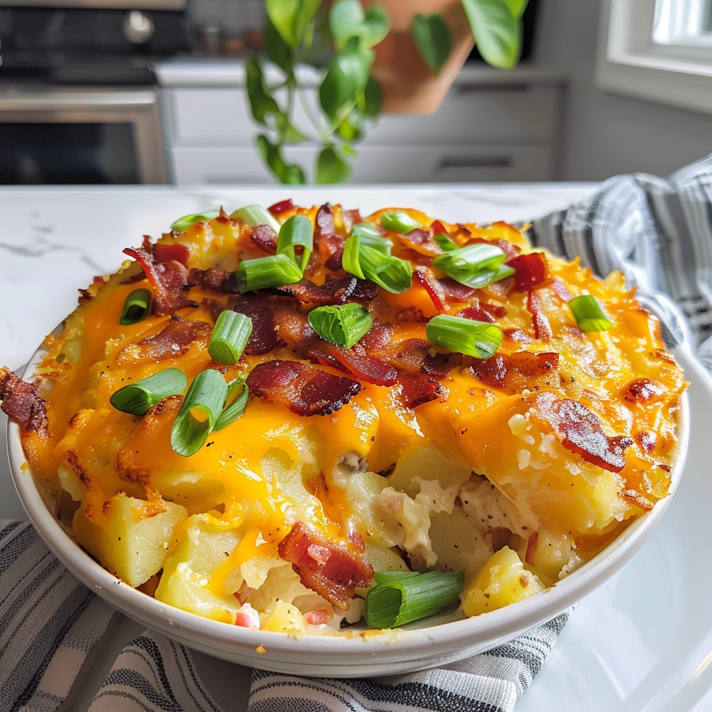 Loaded Cheesy Potato Casserole with Bacon