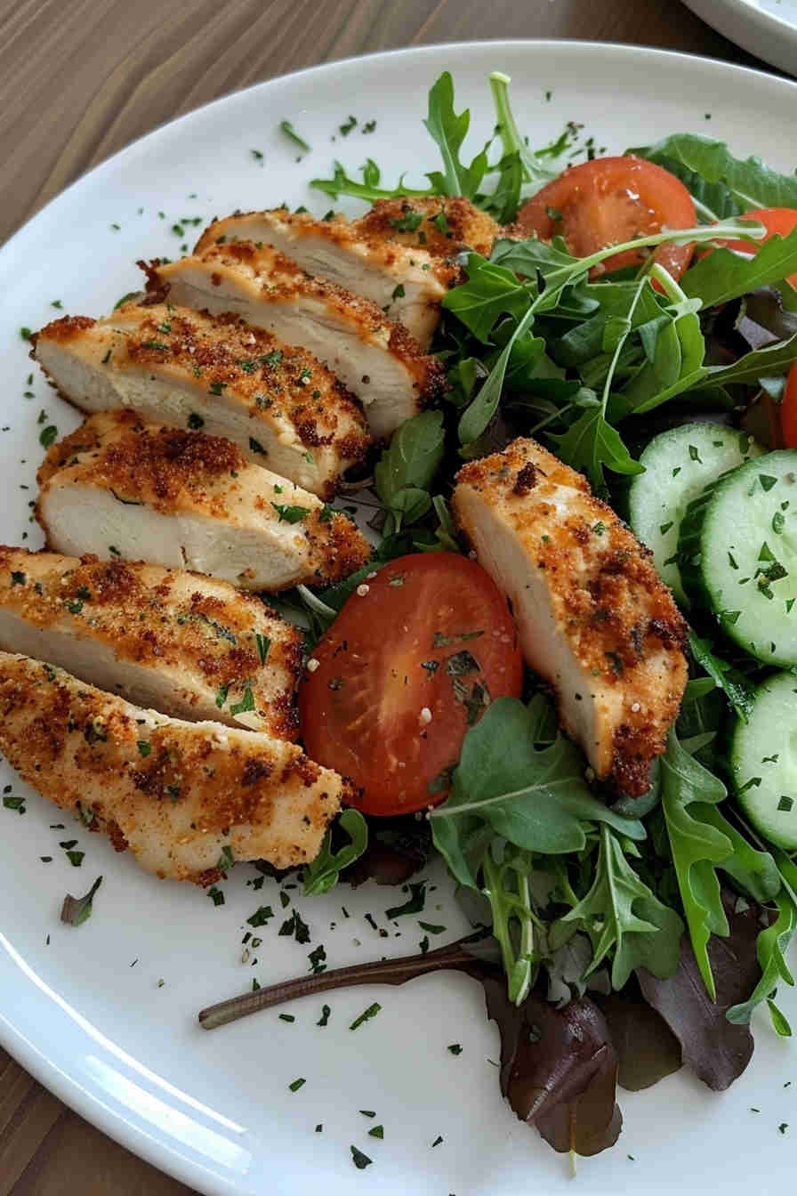 Crispy Lemon-Herb Chicken with Rainbow Vegetables