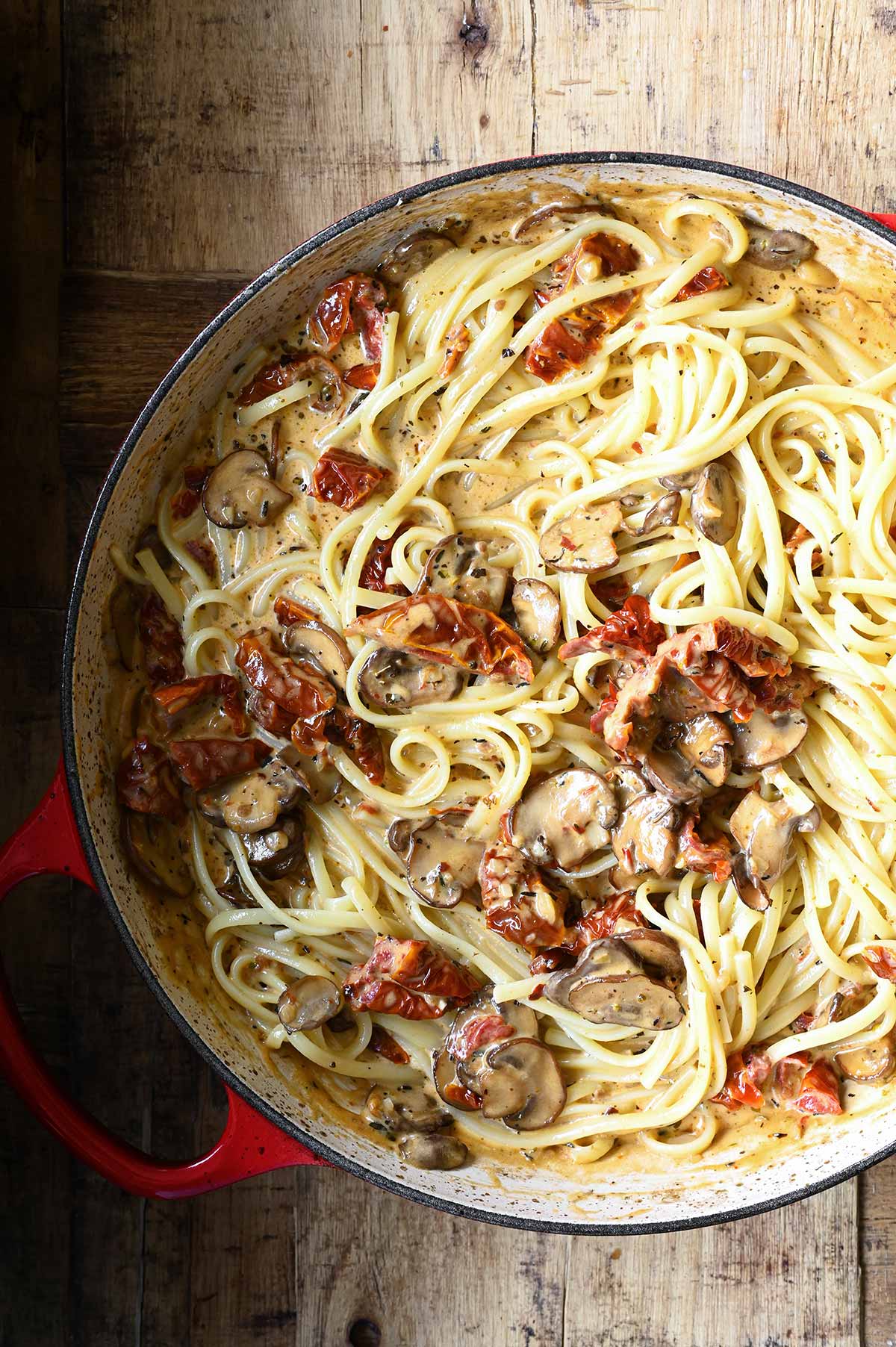 Sun-Dried Tomato & Mushroom Pasta