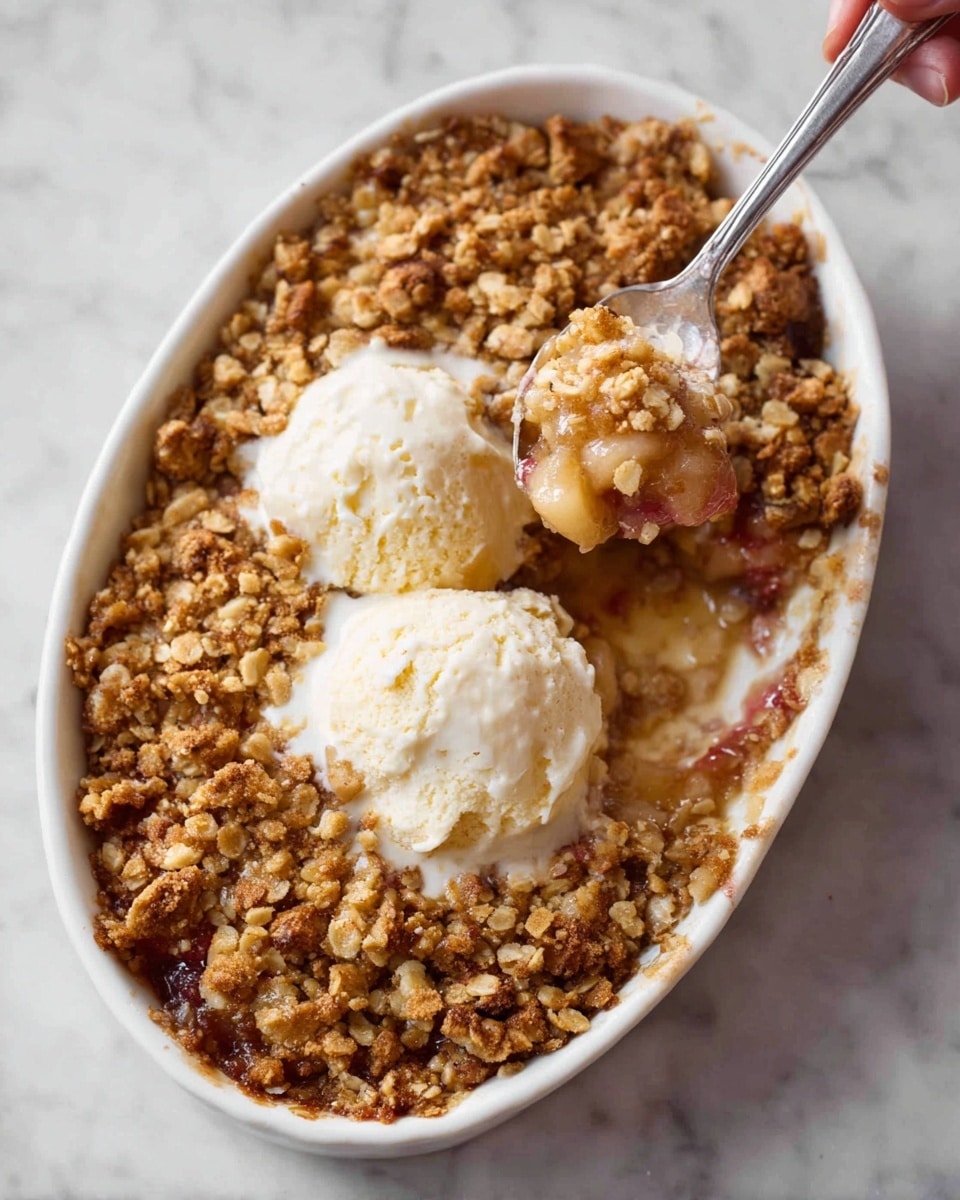 Chai-Spiced Apple Crumble with Vanilla Bean Ice Cream