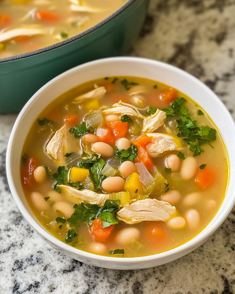 Creamy Chicken & White Bean Vegetable Soup