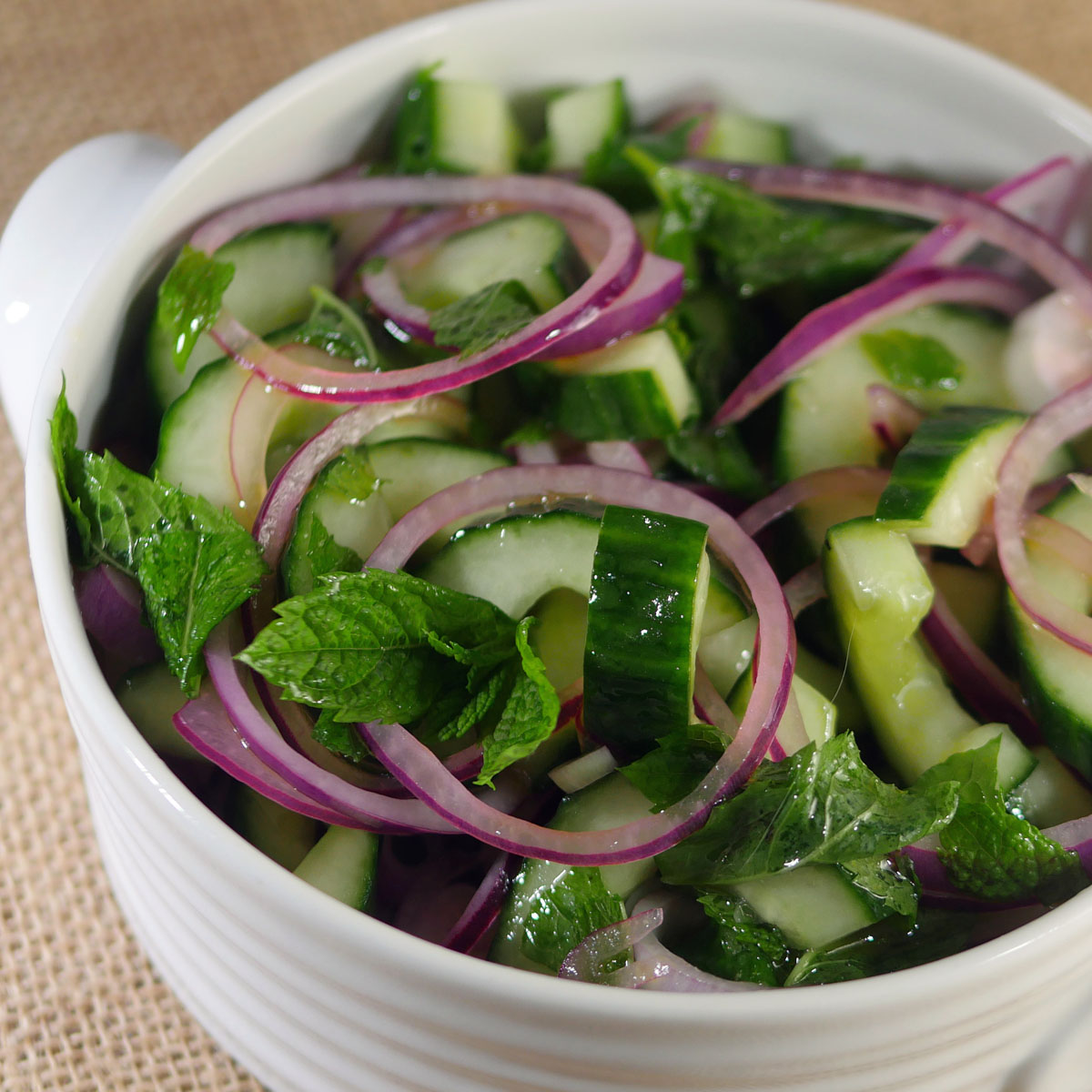 Cucumber-Mint Cucumber Salad with Lemon-Tahini