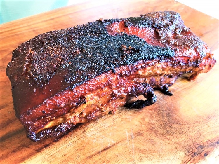 Smoked Pork Belly with Citrus Glaze and Local Vegetables