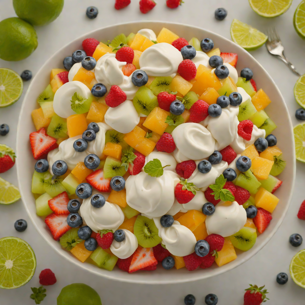 Giggle-Gloop Fruit Salad with Honey-Lime Foam