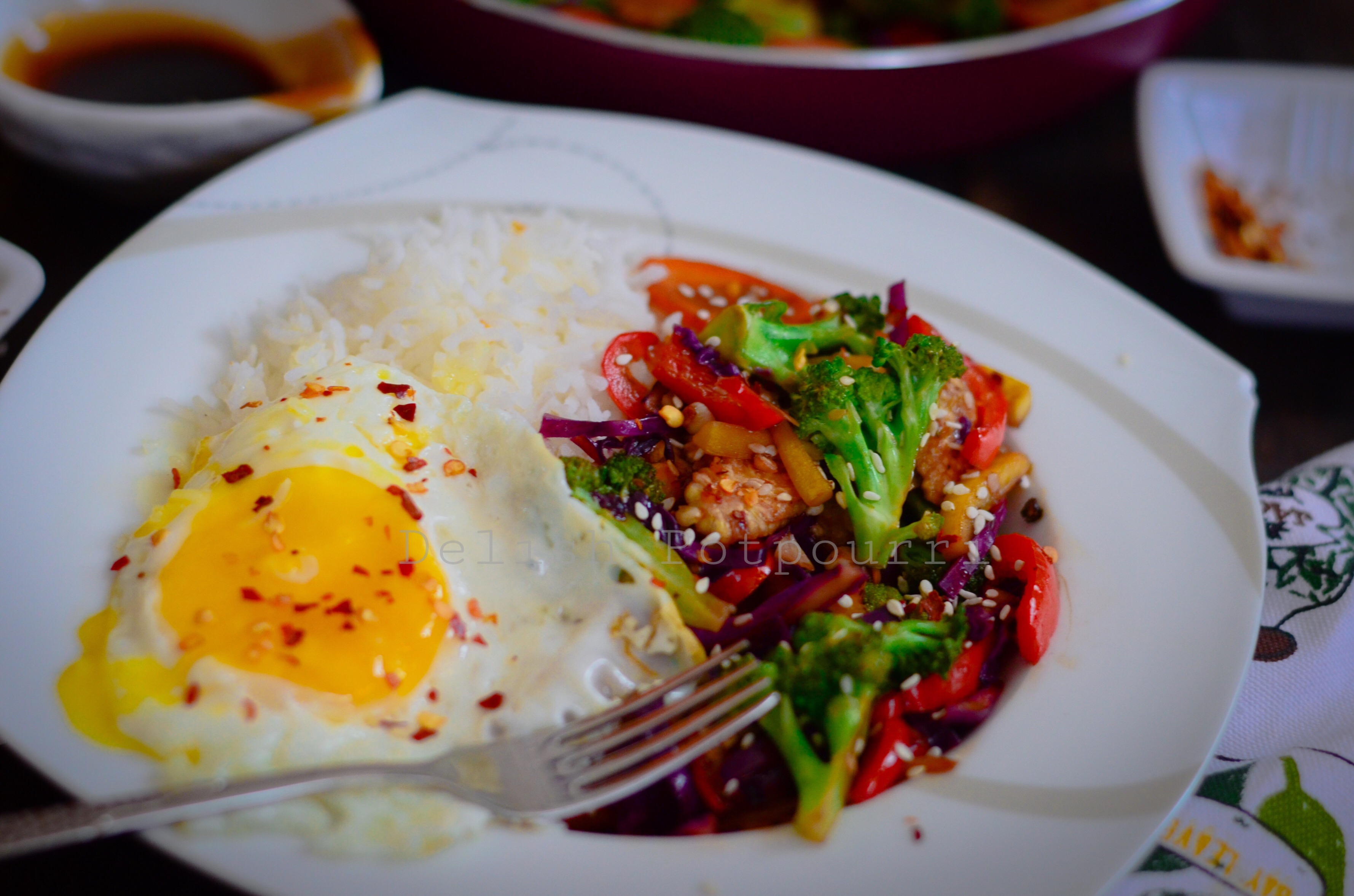 Miso-Glazed Tofu & Rainbow Veggies Stir-Fry