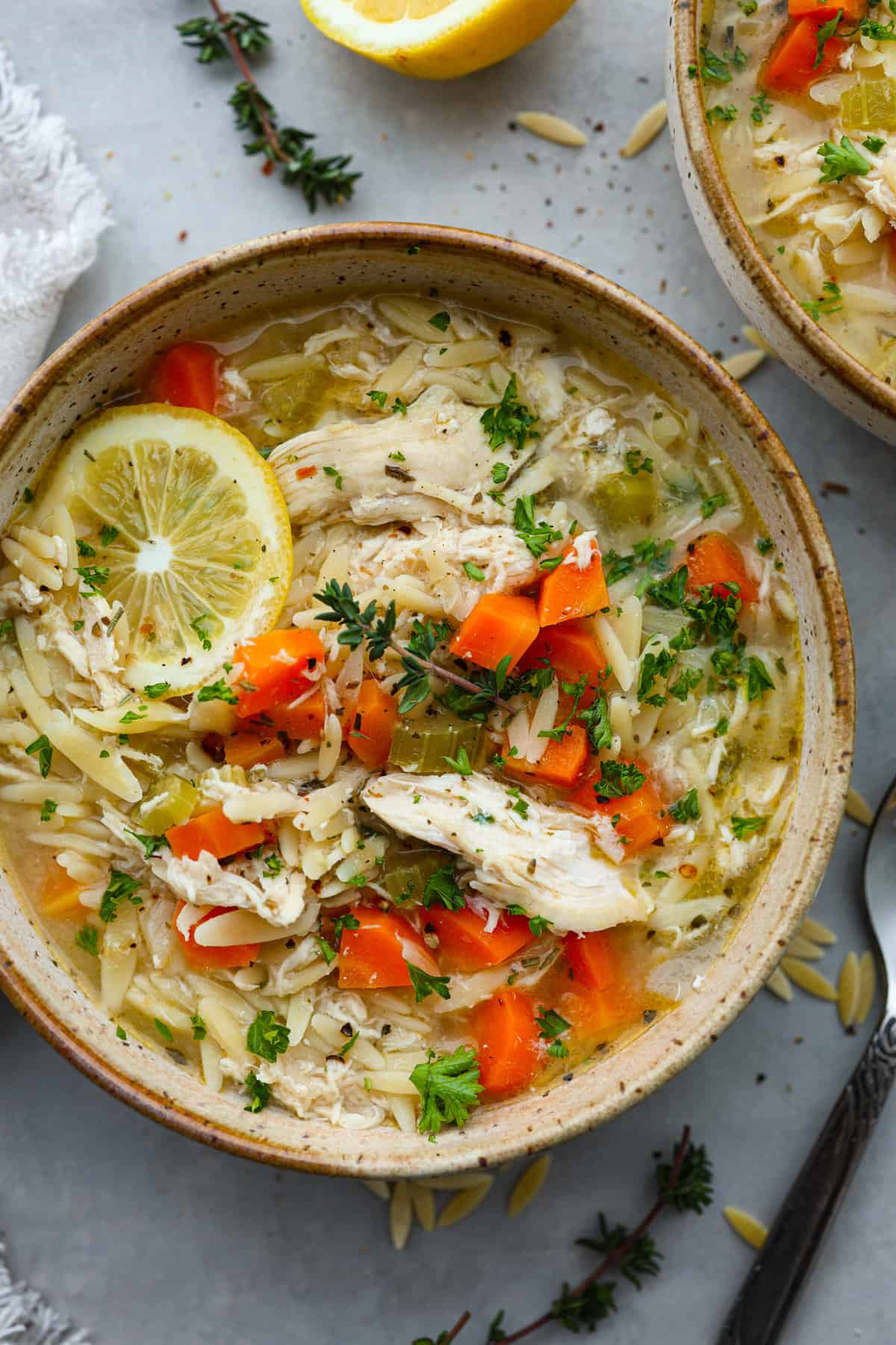 Light Lemon-Herb Chicken Broth with Chopped Veggies