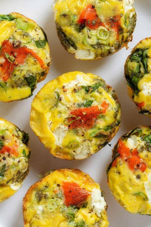 Avocado & Cheddar Breakfast Cups with Smoked Salmon
