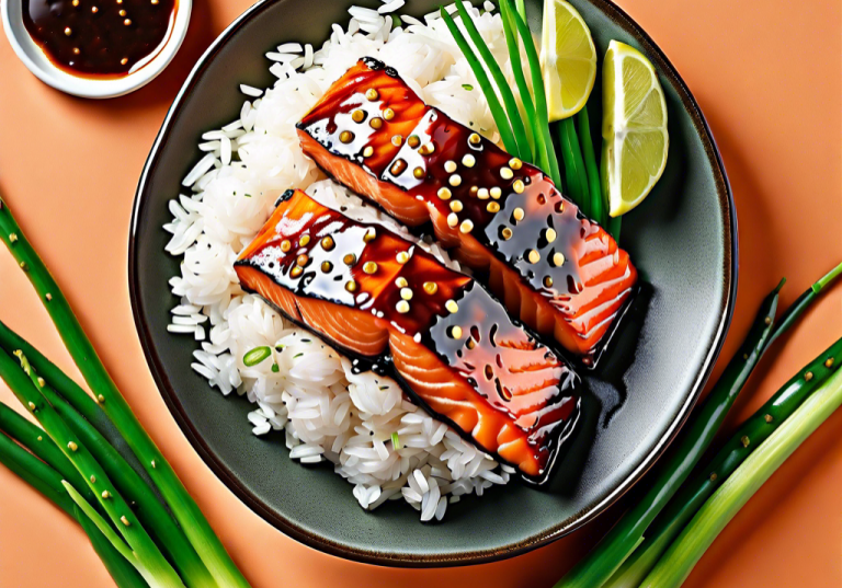 Honey-Sriracha Glazed Salmon with Lemon Asparagus