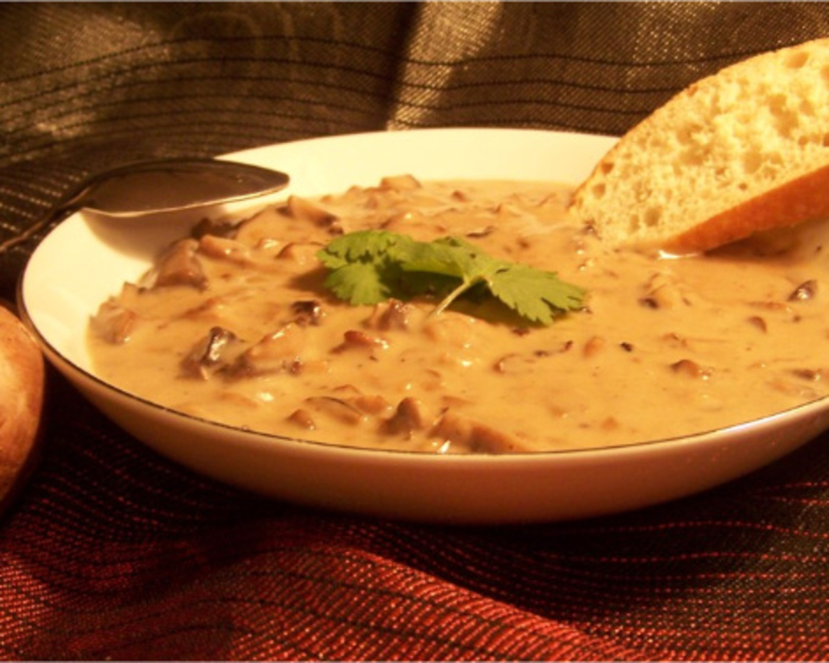 Escargot and Mushroom Bisque with Truffle Oil
