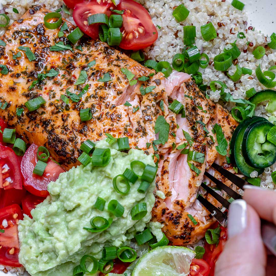 Skin-Clearing Ginger-Turmeric Salmon Bowls