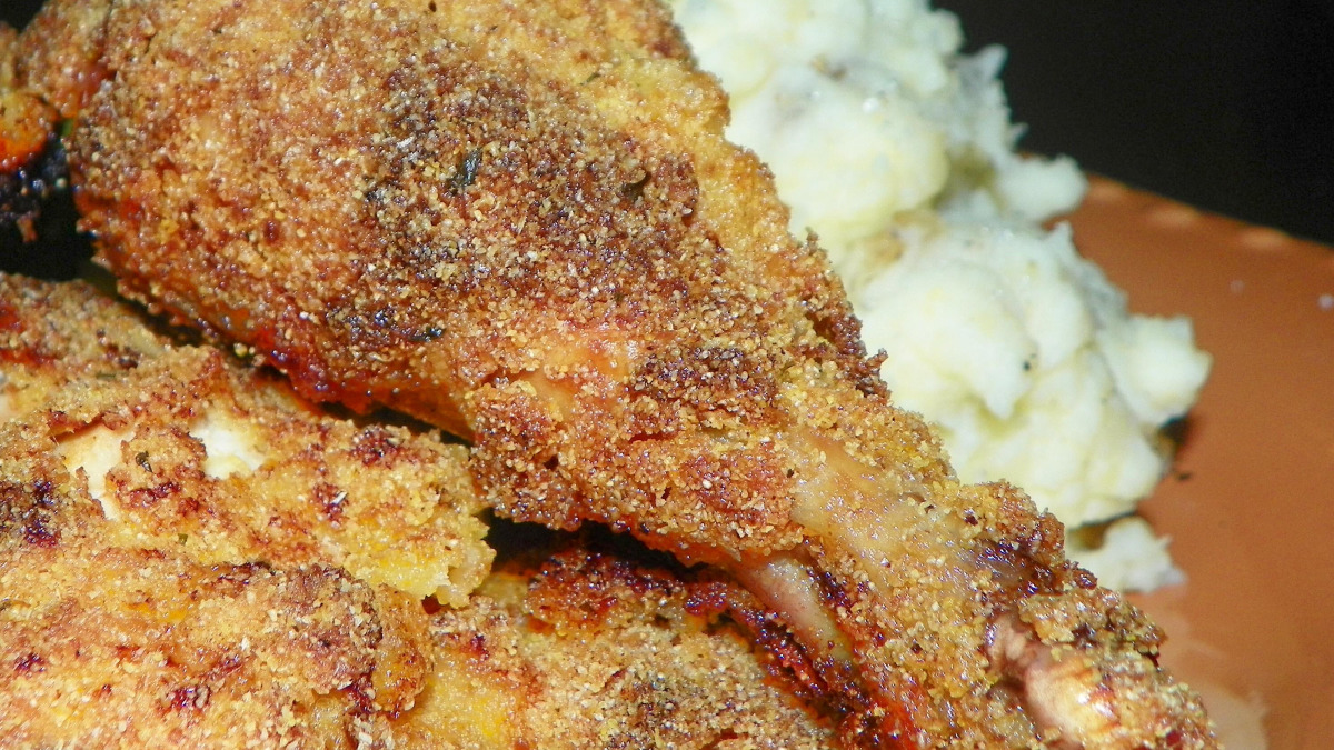 True Blue Cornmeal Crusted Chicken with Real Lemon