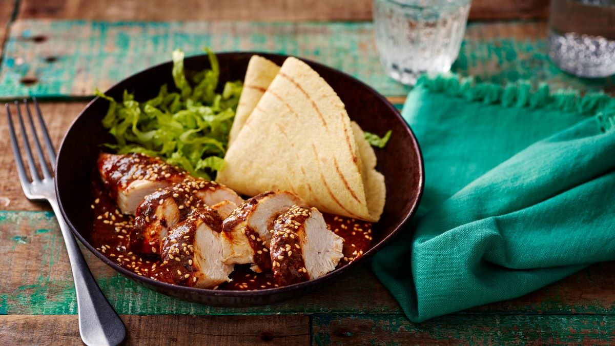 Garcia-Style Mole Chicken with Avocado Crema
