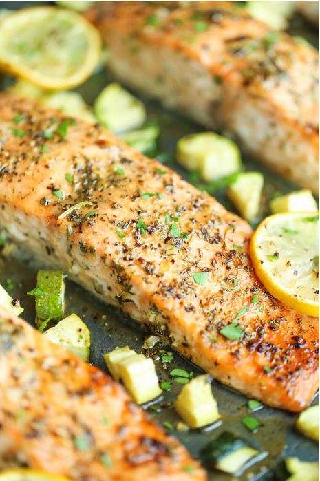 Turmeric-Spiced Salmon with Ginger-Scalloped Zucchini