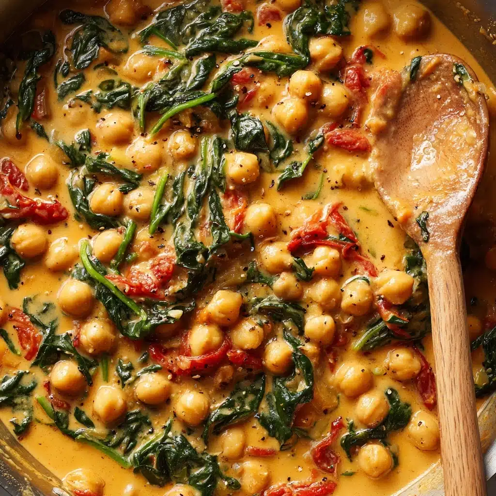 Sun-Dried Tomato & Herb Pasta with Crispy Chickpeas