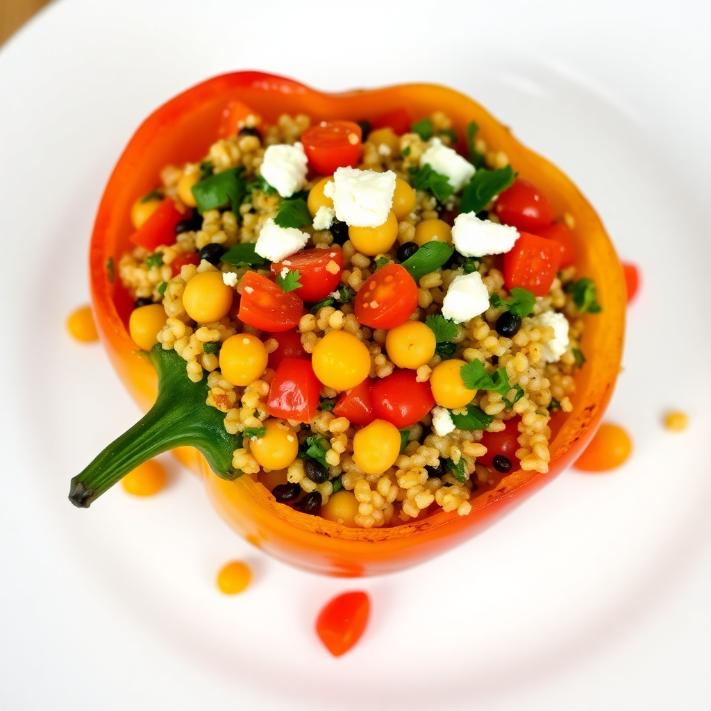 Mediterranean Roasted Bell Pepper Stuffed with Vegetables