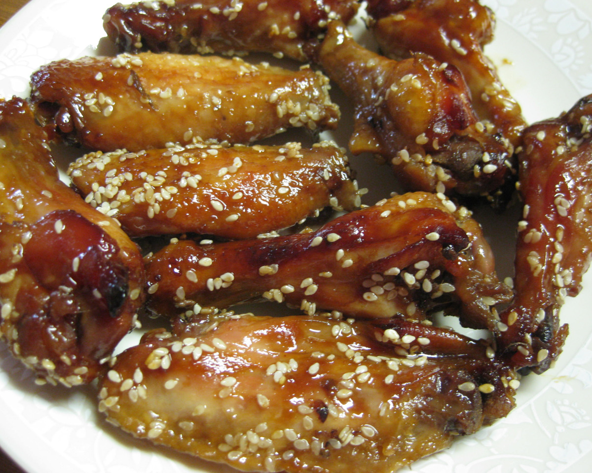 Miso-Glazed Chicken Wings with Sesame Greens