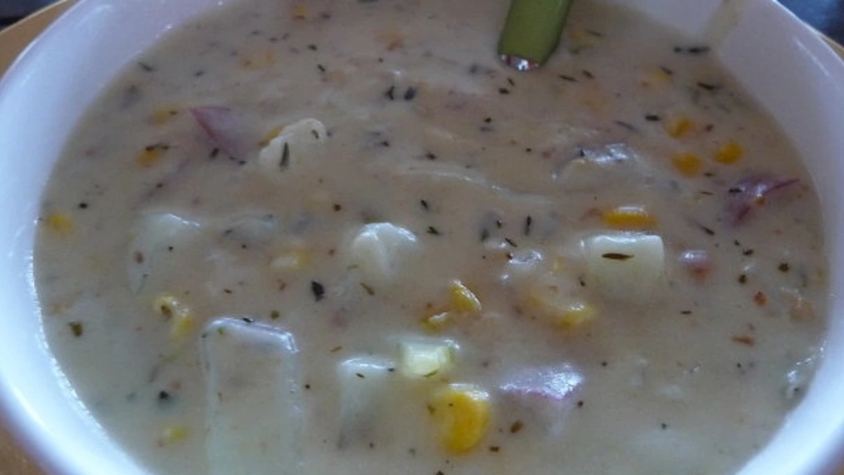 Smoked Vegetable & Corn Chowder with Smoked Gouda