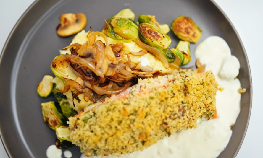 Herb-Crusted Salmon with Lemon-Dill Avocado