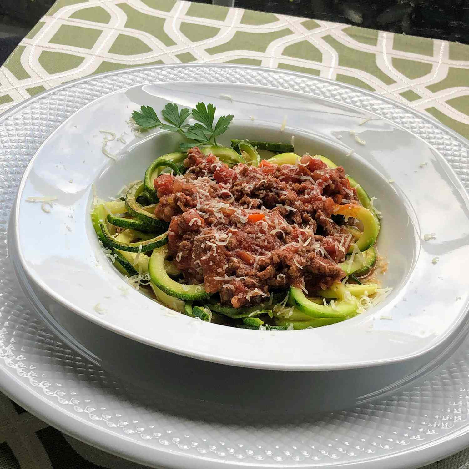 Mushroom Walnut Bolognese with Zucchini Noodles