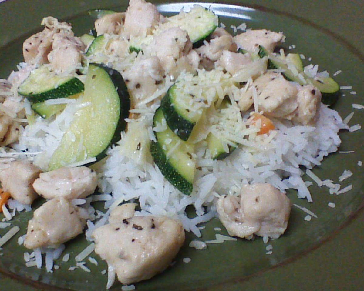 Zucchini Noodle Stir-Fry with Lemon-Garlic Chicken