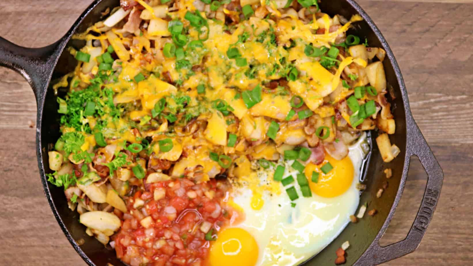 Keto Breakfast Hash with Eggs and Bacon