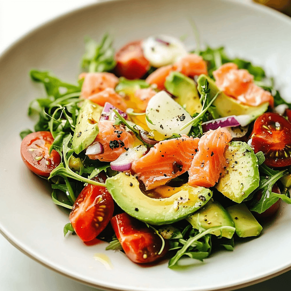 Avocado-Smoked Salmon Salad with Lime Vinaigrette
