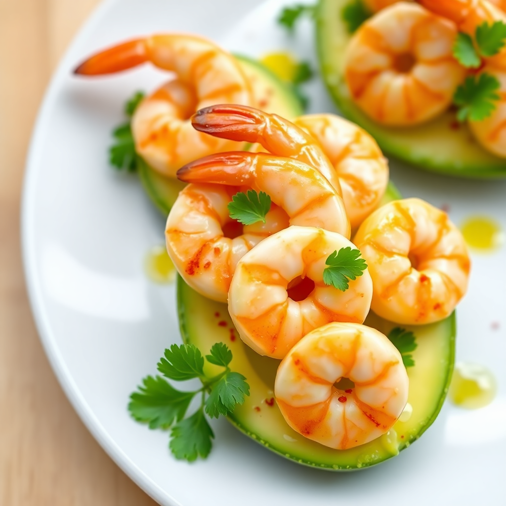 Lemon-Dill Shrimp with Avocado Slices