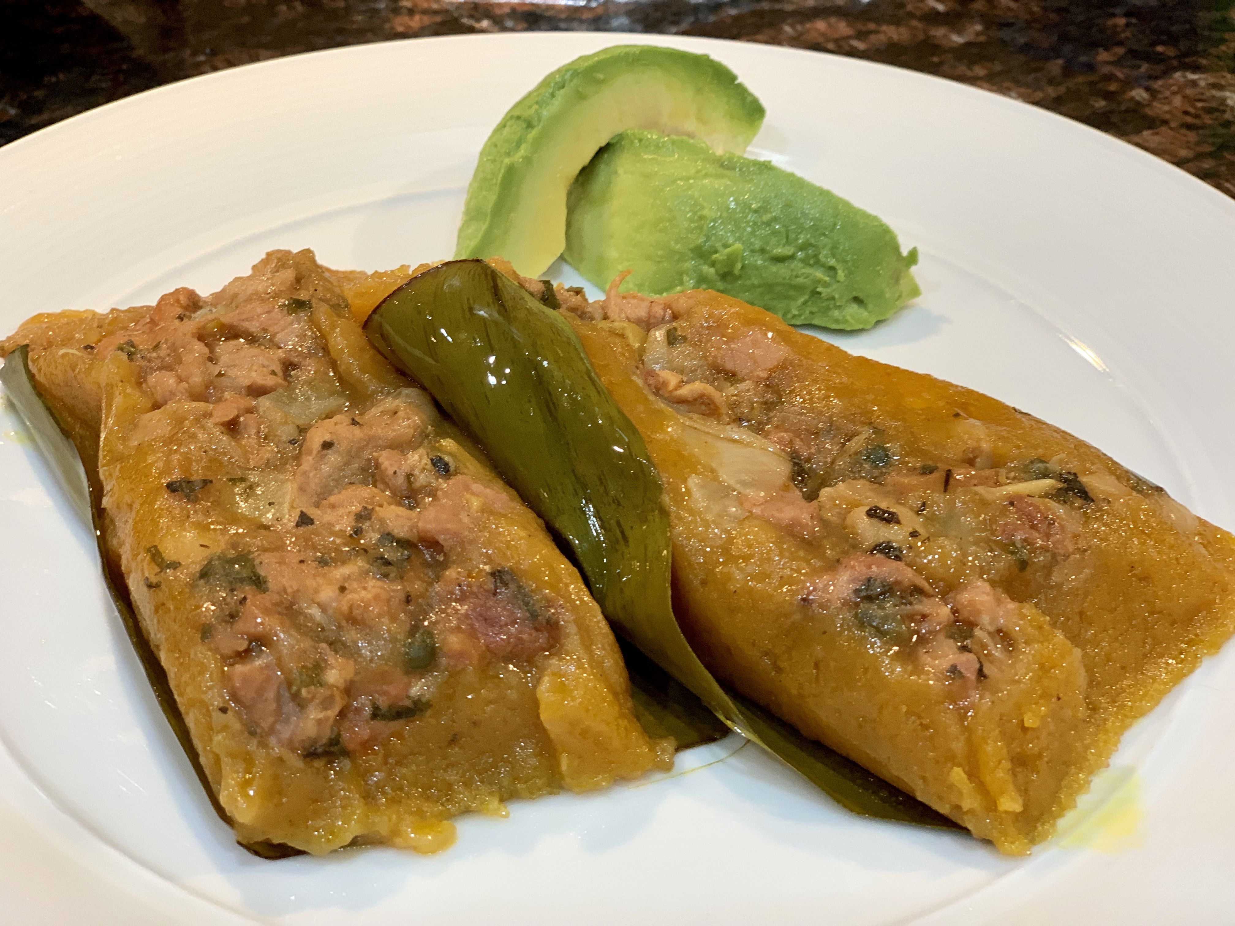 Plantain and Chicken Pasteles with Walnut Sauce