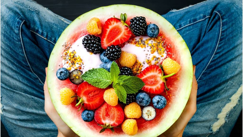 Lime & Chia Seed Fruit Compote with Honey Drizzle