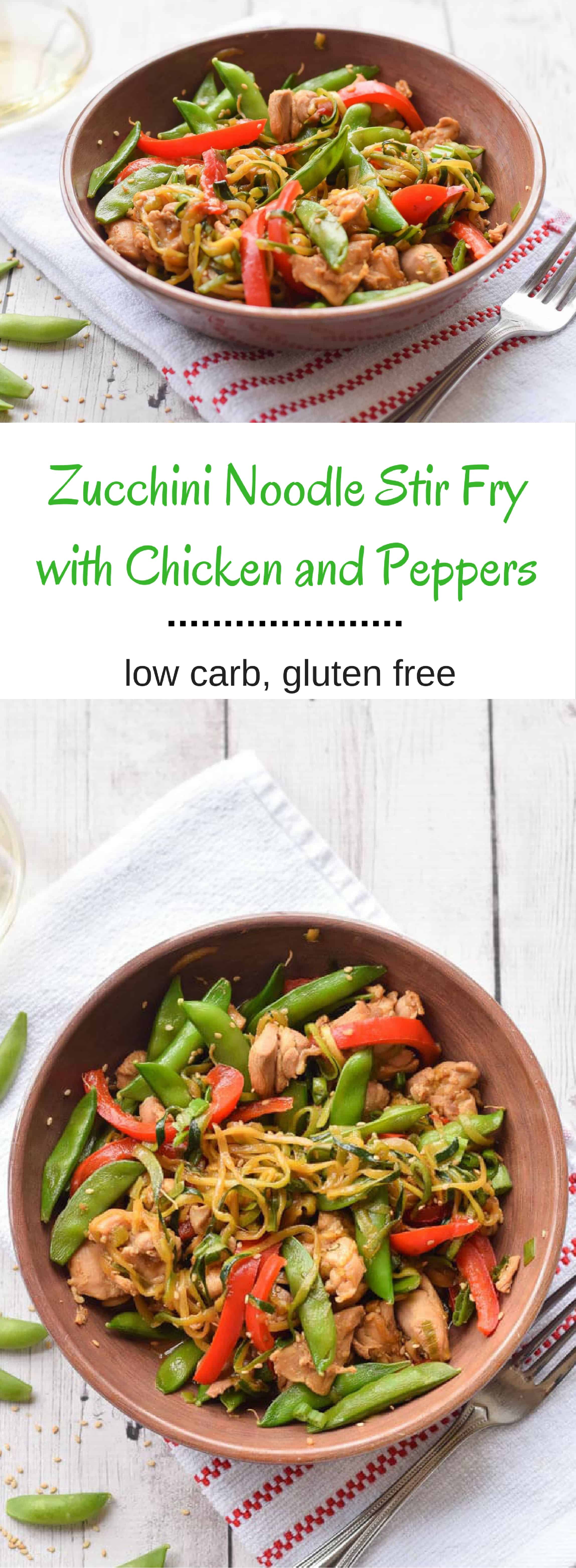 Zucchini Noodle Stir-Fry with Ginger Chicken
