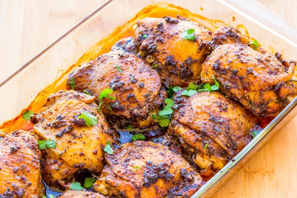 Herb-Crusted Chicken Thighs with Asparagus