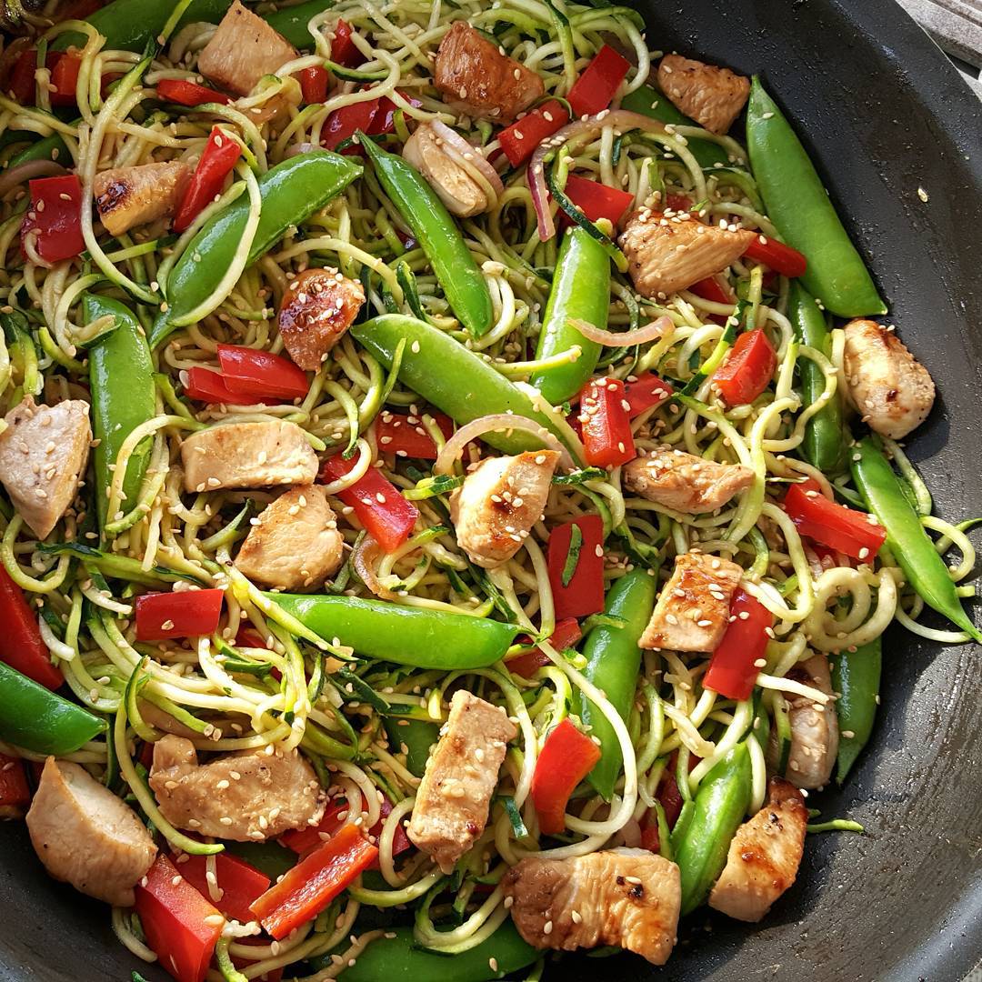Zucchini Noodle Stir-Fry with Coconut Aminos and Avocado