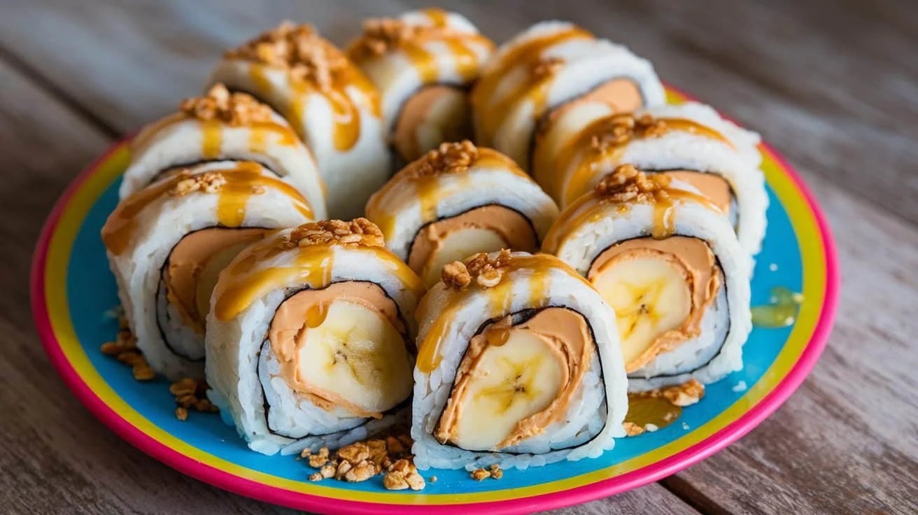Mini Banana Sushi Rolls with Nut Butter