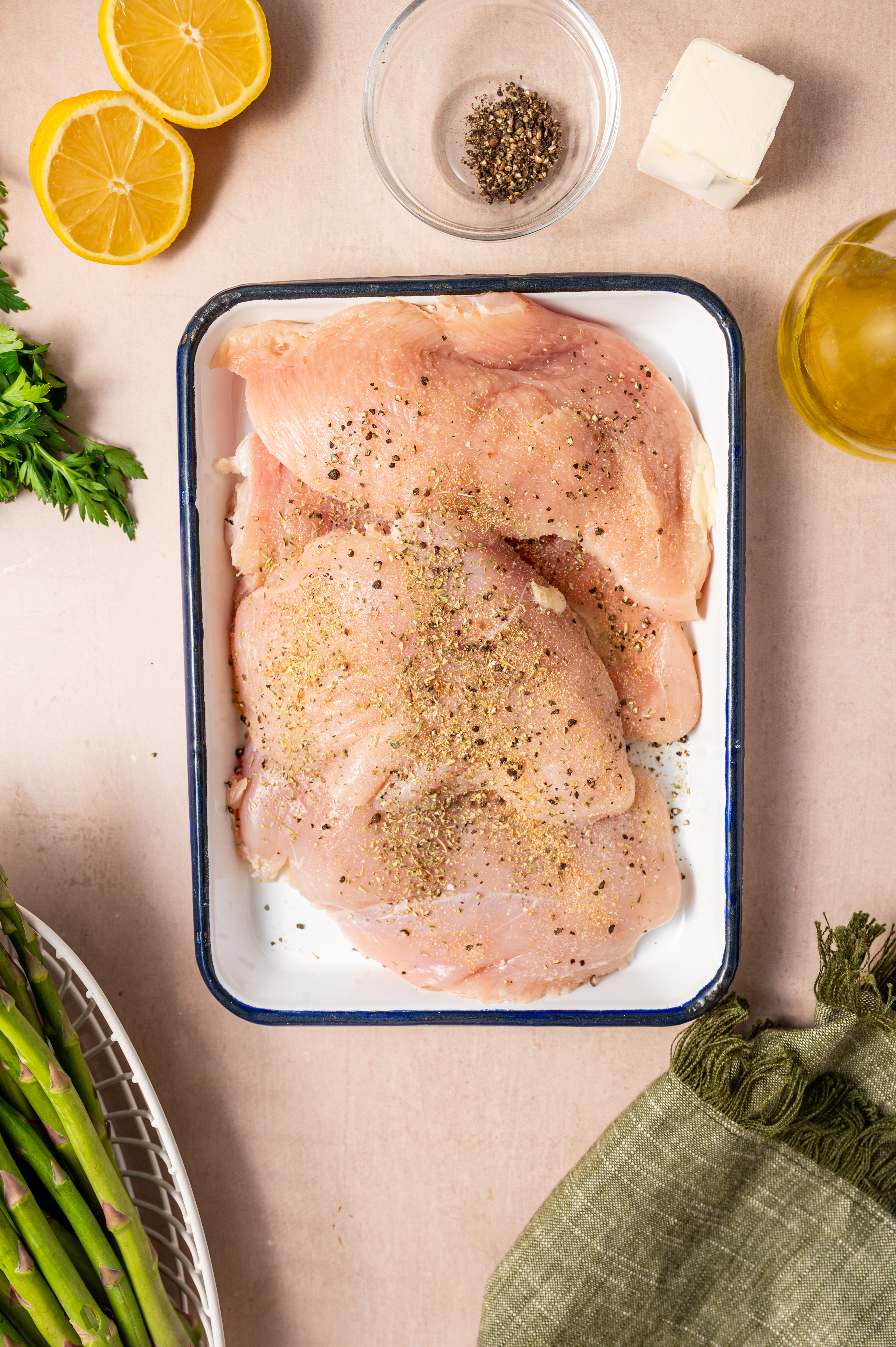 Lemon-Herb Baked Chicken with Asparagus