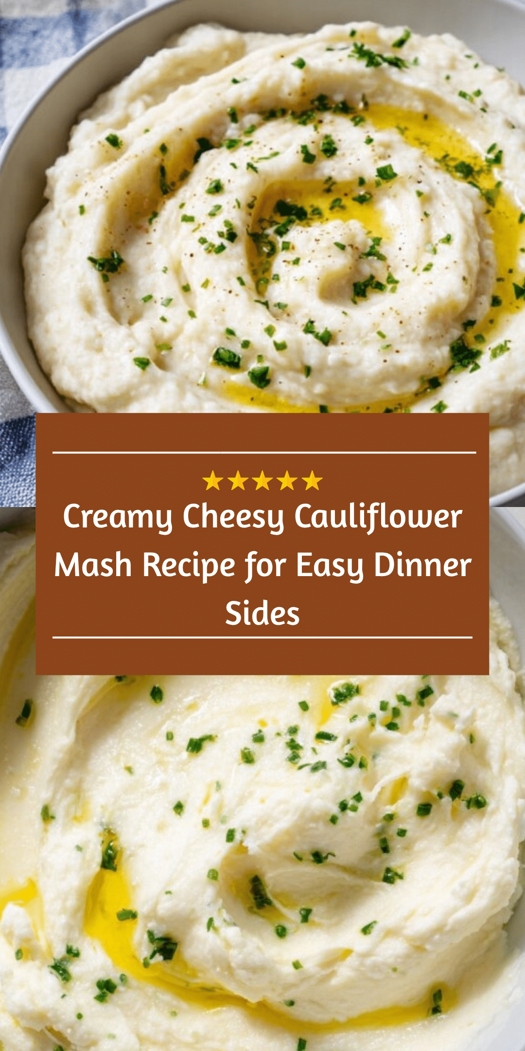 Cheesy Garlic Cauliflower Mash
